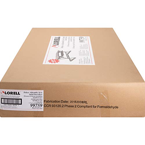 Lorell Deluxe Adjustable Desk Riser, Black, 20" Height x 38" Width x 24" Depth - color: Black