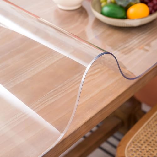 Clear Table Cover Protector, 14 x 24 Inch Clear Desk Mat, 1.5mm Thick Plastic Table Cover, Transparent Desk Cover, Desk Protector Mat for Desktop, Writing Desk - size: 14" x 24"