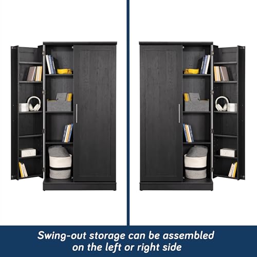 Sauder HomePlus Storage Cabinet, Raven Oak Finish - color: Raven Oak Finish