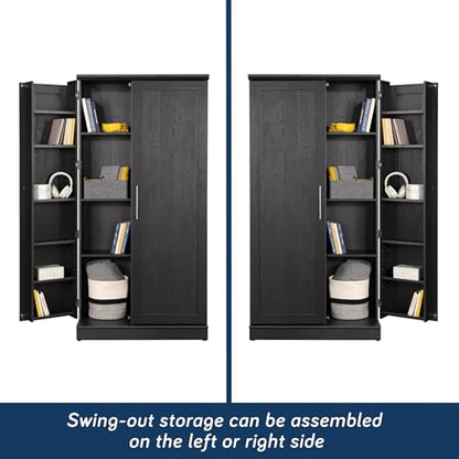 Sauder HomePlus Storage Cabinet, Raven Oak Finish - color: Raven Oak Finish