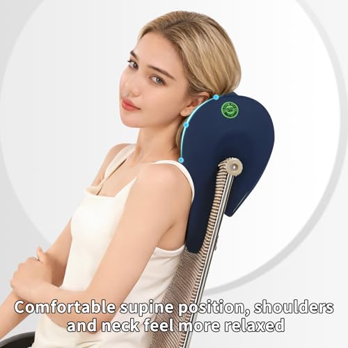 Ergonomic Office Chair Headrest, Adjustable Neck Support Pillow with Removable Washable Cover, Universal Head Rest Attachment for Office Chairs, Wheelchairs, Desk Chair Napping (Navy Blue) - color: Navy Blue