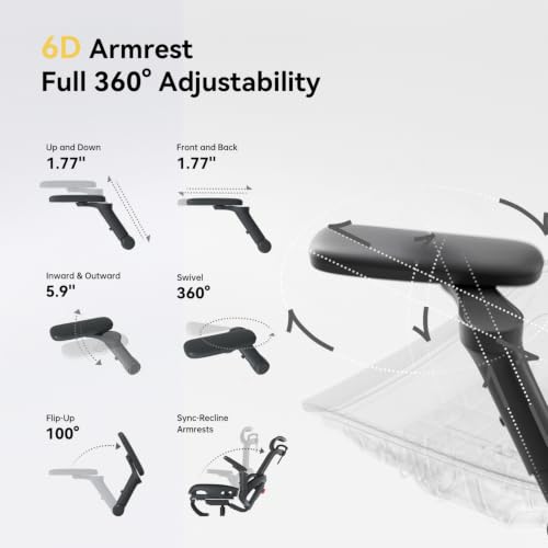 SIHOO B300 Pro Ergonomic Office Chair with Footrest, 4D Lumbar Support - color: Dark Black