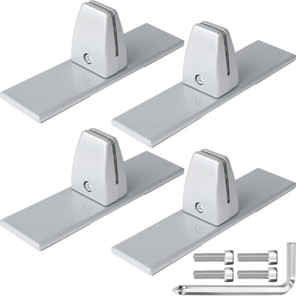 4 Packs Sneeze Guard Clamp Bracket, Sneeze Guard Shield Base for Countertop, Stick On Heavy Duty Aluminum Partition Guard Clip, Panel Support Clamp Stand for Clear Acrylic Desktop Counter Reception - size: Desktopclamp & 4pcs