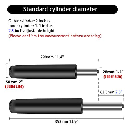 2.5 inch Office Chair Gas Lift Cylinder-Office Chair Replacement Parts,Heavy Duty Office Chair Base Replacement