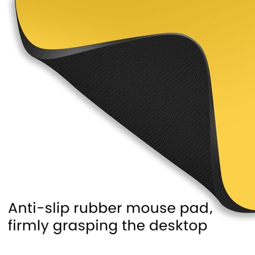 Small Mouse Pad 6 x 8 Inch, Horizontal and Vertical Flexible use. Great for Traveling, Wireless laptops, Keyboard Trays, Offices, etc. (Yellow) - color: yellow