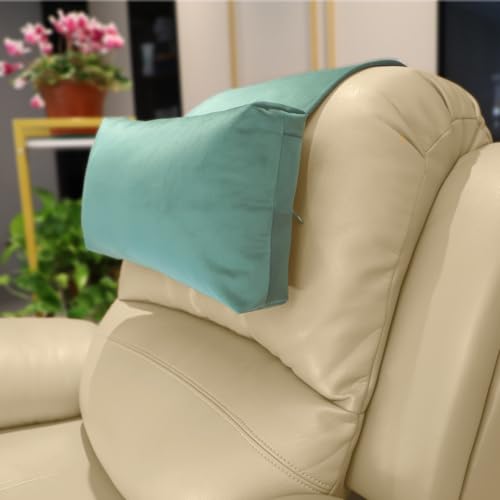 Velvet Recliner Headrest Pillow, Non-Slip Neck Support,Light Blue - color: Light Blue