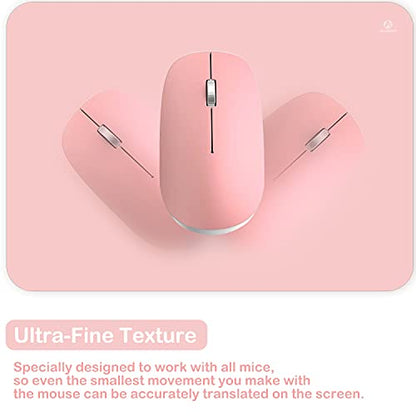 Audimi Small Mouse Pad 6 x 8 Inch, Mini Mouse Pad Thick for Laptop Wireless Mouse Home Office Travel, Portable & Washable (Pink) - color: Pink