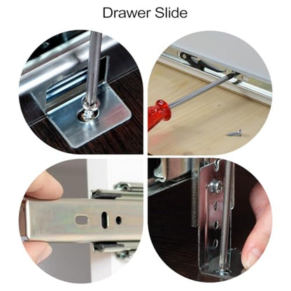 FAVOMOTO 14" Keyboard Drawer Slides - Heavy Duty Ball Bearing Keyboard Slides Under Desk Rails Rack Tray Accessories for Cabinet Furniture Hardware Rails
