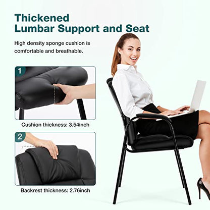 OLIXIS Office Waiting Room Chairs Set of 1, Stationary Side Guest Chair - color: Inky