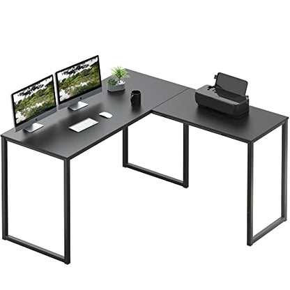 SHW Mission 48 x 48 L-Shape Home Office Computer Desk, Black - color: Black, size: 48-Inch L-Shaped