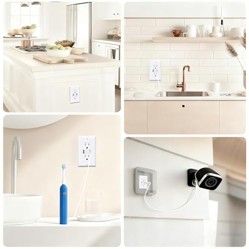 15 Amp GFCI Outlet with Dual USB-A Ports, White, 1-Pack