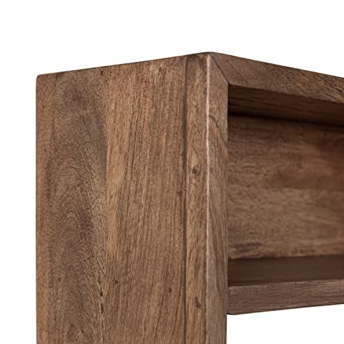 Kate and Laurel Georgie Rustic Wood Floating Desk; 26 x 6 x 30; Natural Wood; Bohemian Computer Desk for Home Office with Folding Design - color: Natural