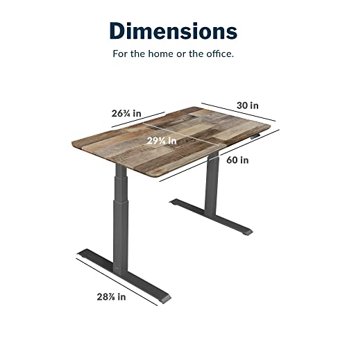 Vari Classic Electric Standing Desk – 60x30 – Reclaimed Wood/Slate - color: Reclaimed Wood / Slate Legs, size: 60 in x 30 in