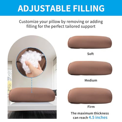 YOUFI Leather Recliner Headrest Pillow with Self-Stabilizing Weighted Base | No-adhesive Design Adjustable Filling for Head Support, Soft Large Neck Pillow for Recliner, Couch, Sofa, Chairs, Brown - color: Brown
