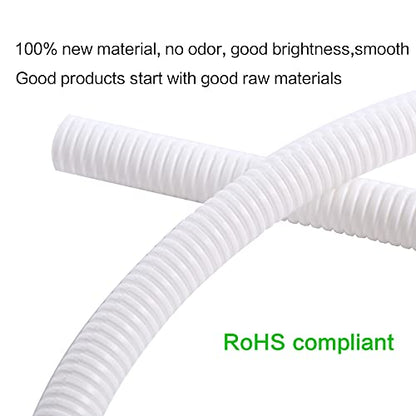 Alex Tech 100ft - 1/4 inch Split Wire Loom Tubing - White - color: White, size: 1/4"-100ft