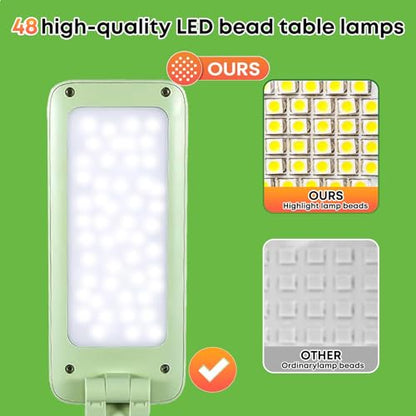 VAVOFO Cute Bunny Desk Lamp, Foldable LED Rechargeable Eye-Caring Reading Light, 3 Color Modes Dimmable Night Light for Kids Girls Bedroom Study Dorm Room (Mint Green) - color: Green