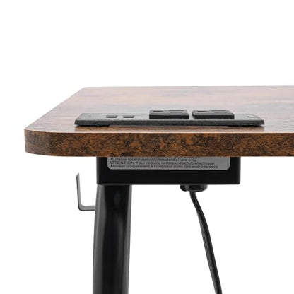 3-Tier Standing Desk Adjustable Height,Standing Computer Table with Power Outlets,Lockable Mobile Standing Desk with 2 Side Hooks,Stand Up Desk Laptop Table on Wheels (40*16*26.4-35.4 in)