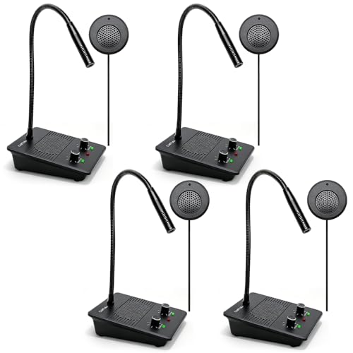 CallToU Window Speaker Intercom System,Dual Way Anti-Interference Intercommunication Microphone Talk Through Glass Window,for Business,Bank,Office,Hospital,Counter,Store,Station,School and More - color: Black 4
