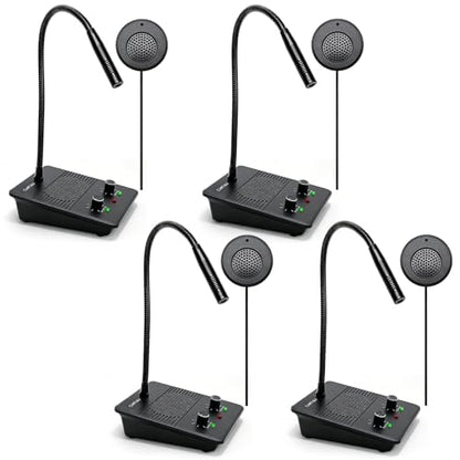 CallToU Window Speaker Intercom System,Dual Way Anti-Interference Intercommunication Microphone Talk Through Glass Window,for Business,Bank,Office,Hospital,Counter,Store,Station,School and More - color: Black 4