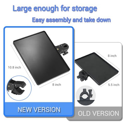 Microphone Stand Tray,Clamp on Shelf for TikTok,Most Mic Stands,10.8"x8.0" Large Tripod Shelf Table,Clip on Tray,Music Stand Accessories,Lash Tray Holder for Salon,Live Streaming,Recording,Concert