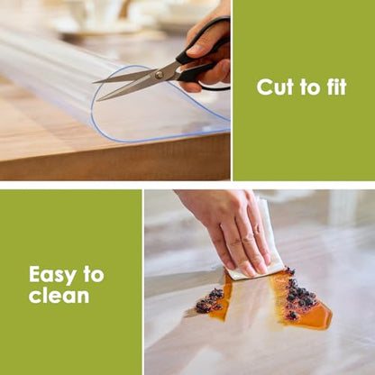 Clear Table Cover Protector 60x36'', Waterproof 2.0mm Thick PVC Table Pad - size: 60x36 inches