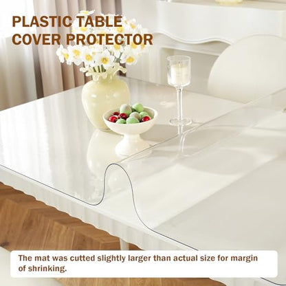 Royhom Clear Table Protector 14 x 36 Inch, 1.5mm Plastic Table Cover - color: Clear 1.5mm, size: 14" x 36" (Rectangular)