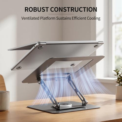 ALASHI 360° Rotating Laptop Stand, Multi-Angle, 10-17", Grey - color: E-Grey