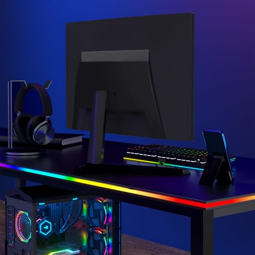 RGB Backlight for PC & Mac, LED Strip Light Sync with Screen Color or Music, Stick to the Edge of Your Desk, LEDs for Desk Gaming, USB Port, Software Control, 4.6ft / 1.6m - size: Desk-Edge 4.6ft (for PC & Mac)