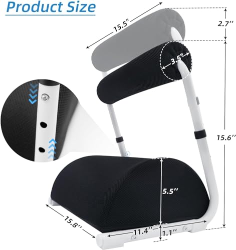 Adjustable Foot Rest Under Desk Footrest Wide Leg Rest 3 Height Positions with Detachable Foam Cushion for Desk Office Gaming Chairs - size: Hemi-cylinder