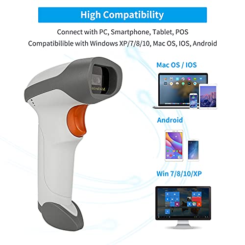 NetumScan Bluetooth 2D Barcode Scanner, 3 in 1 Automatic Wireless QR Barcode Reader USB Image Code Scanner for Store, Warehouse POS, Computer, Tablet, iPad, iPhone, Android - style: 1D & 2D Scanner