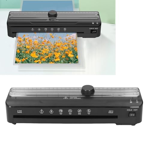 Laminator Machine, A4 Thermal Laminator Machine, Hot and Cold Thermal Laminator, for Doc Posters Photo, Personal Laminating Machine, for Home Office School (Dpofirstu4omsg9vc-12)
