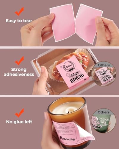 MUNBYN 3x2 Thermal Labels, 500 Sheets/1 Roll, Pink - color: Pink, size: 3x2"