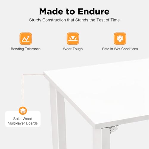 Wall Mounted Folding Table, White Drop Leaf Dining Table with Support Legs Fold Down Desk for Small Space Kitchen Study Dining Room Apartment