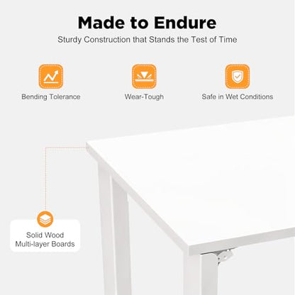 Wall Mounted Folding Table, White Drop Leaf Dining Table with Support Legs Fold Down Desk for Small Space Kitchen Study Dining Room Apartment