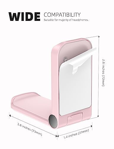 Lamicall Headphone Stand, Sticky Headset Hanger, Adhesive Headphone Holder | Headset Hook Mount Clip Under Desk, Earphone Clamp for Airpods Max, HyperX, Sennheiser, Pink - style: Pink - One Pack
