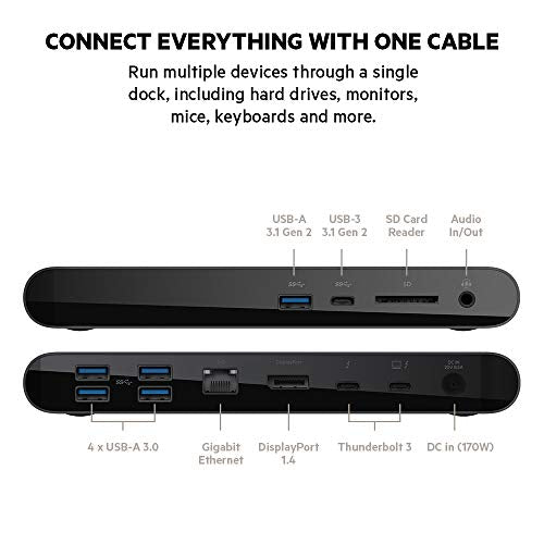 Belkin Thunderbolt 3 Docking Station + TB Cable 0.8M - style: Thunderbolt 3