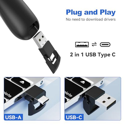 (4 Units) Presentation Clicker & Case, Wireless Presenter Remote | 2‑in‑1 USB/Type C Receiver, Google Slide Advancer & Red Laser, Computer PowerPoint PPT Clicker for Mac/Windows Laptop - style: 4 Units with Case