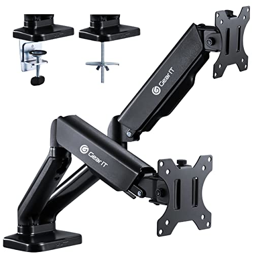 GEARit Dual Monitor Arm Mount Gas Spring Desk Stand for 32 Inch VESA 75 100