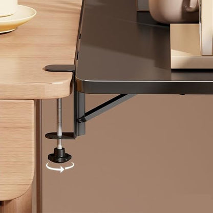 20 x 7.8 Inch Adjustable Ergonomic Clamp-On Desk Extender Tray, Black - color: Black