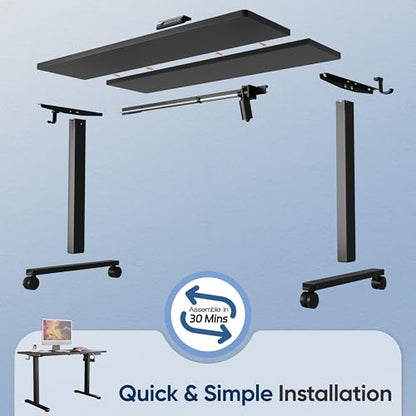 Monomi 48" x24“ Electric Height Adjustable Standing Desk,Black | Ergonomic Home Office Computer Gaming Desks with Memory Presets,Stable Steel Frame,176 lbs Capacity,Easy Assembly - color: Black, size: 48x24