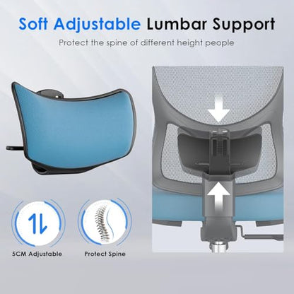 Soohow Ergonomic Office Chair, High Back with 3D Armrest, Black & Navy