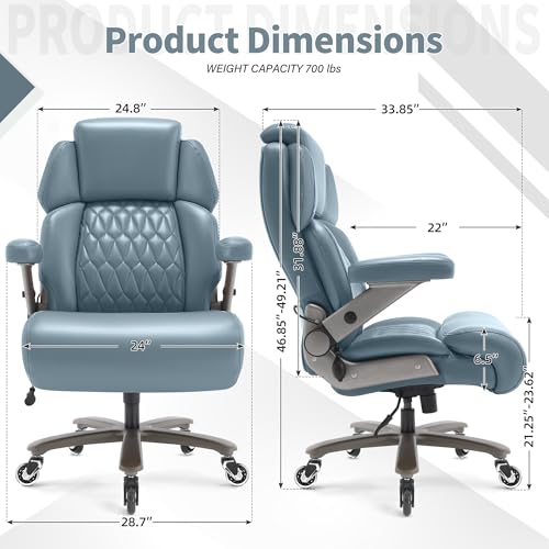 Big and Tall Office Chair 700lbs, Ergonomic High Back Computer Desk Chair - color: Blue