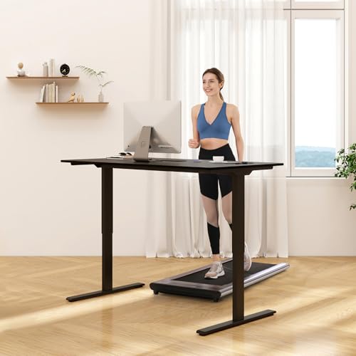 FLEXISPOT E3 Dual Motor Electric Standing Desk 55 x 28 Sit Stand Up Desk, Holds 220 lbs, Adjustable Height w/Memory Presets, One-Piece Black Desktop & Black Frame, Ships in 2 Boxes - color: Black Frame + Black Top, size: 55"x28" Whole-piece