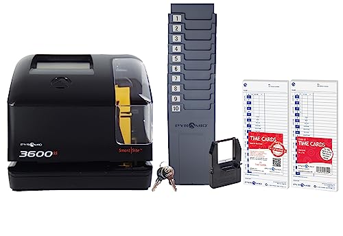 Pyramid Time Systems - 3600SSK1 Time Clock and Document Stamp - size: 5.8 x 6.8 Inch, style: Modern
