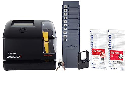 Pyramid Time Systems - 3600SSK1 Time Clock and Document Stamp - size: 5.8 x 6.8 Inch, style: Modern