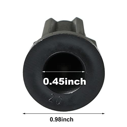 heyous 8PCS Plastic Caster Socket Sleeve Round Inserts, for 1" Socket, 7/16" Caster, Black OD 25mm, Hole Dia 11mm