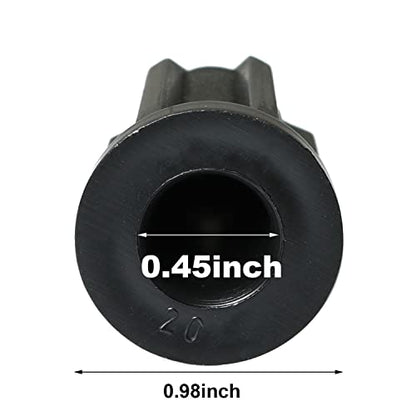 heyous 8PCS Plastic Caster Socket Sleeve Round Inserts, for 1" Socket, 7/16" Caster, Black OD 25mm, Hole Dia 11mm