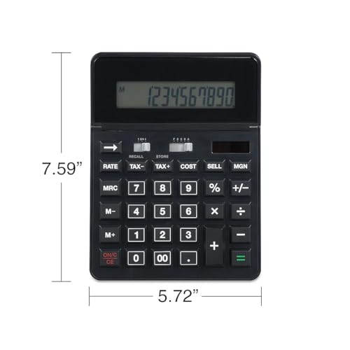 Staples 12-Digit Desktop Calculator, Black, Battery and Solar Power, TR290/ST290-CC - size: 1 Pack, style: 12-Digit