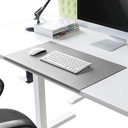 Desk Pad Office Writing Mat Pad with Edge Protection Waterproof PU Leather - color: Gray, size: 19.7" x 39.4"