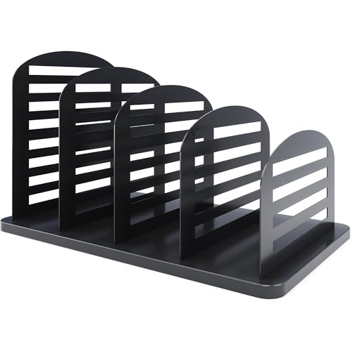 CraftSaints Vertical File Organizer for Desk, 4 Sections, Desktop Organizer File Sorter Office Organization File Holder for Home, Office & Classroom (Slotted) - color: Slotted